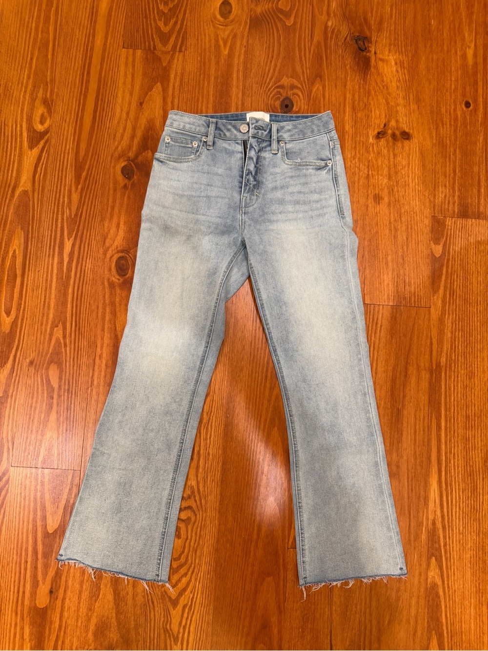 Publish Light Blue Flare Jeans with Frayed Hem